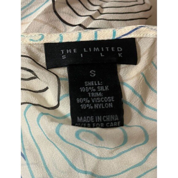 Limited Top Flutter Short Sleeve Drape Scoop Neck Sheer Silk Cream Blouse Small - Picture 3 of 3